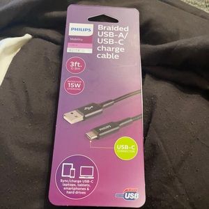 Phone/Laptop braided USB-A/USB-C charge cable